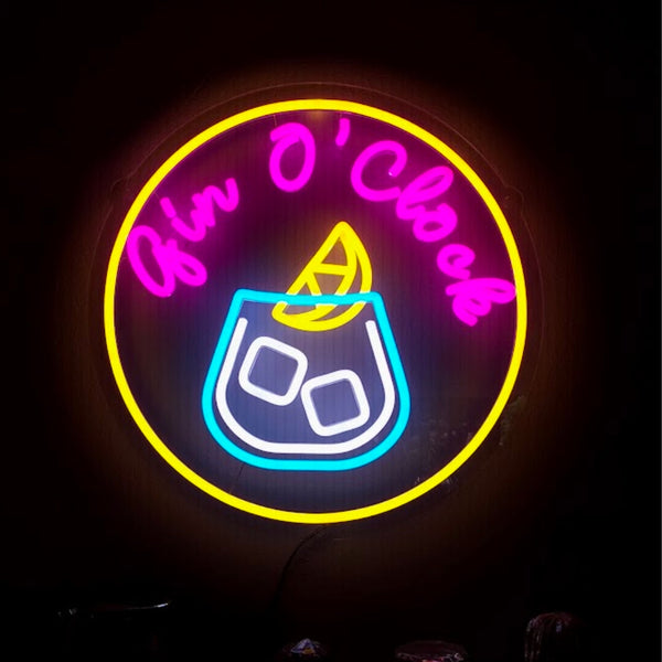 Neon Nook Gin O'Clock -LED Sign