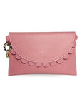 Pink wallet with scalloped edge design on a white background - the bella by Elyse & i