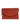 Red Bella Scallop by Elyse & i clutch purse with scalloped edge and gold heart charm on a white background