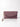 Mauve Purple Nubuck leather purse with scallop detail and stripe wrist strap.