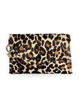 Elyse & i Bella Purse Scallop Leopard print clutch bag on a white background