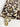 Elyse & i Bella Purse Scallop Leopard print clutch with gold chain and pendant on a white background