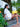 Woman in white outfit holding a yellow Finn Elyse & i clutch in a garden setting