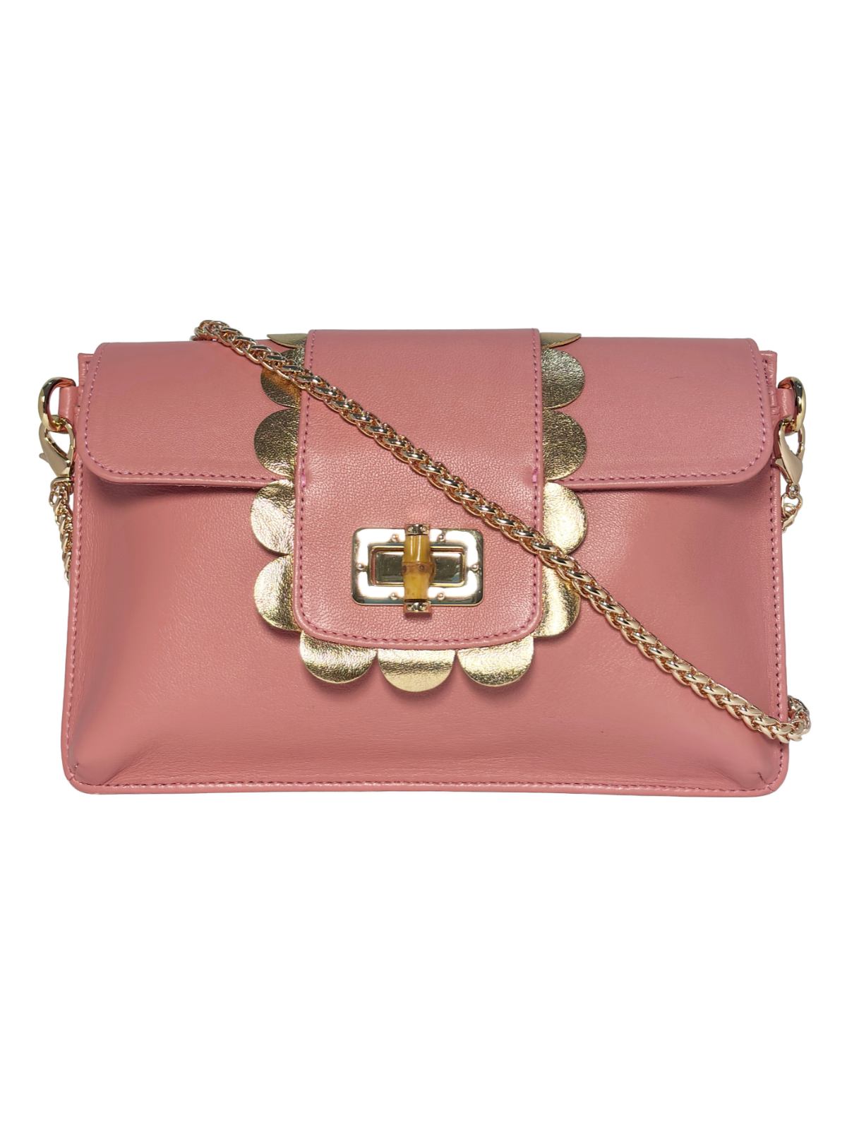 Finn Scallop Bamboo - Rose pink/gold