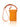 Orange crossbody bag with a strap on a white background