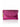 Pink clutch bag with scalloped edge on a white background