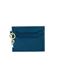 black Elyse & i leather cardholder with a keychain on a white background