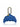 Blue crab-shaped keychain with a gold carabiner on a white background