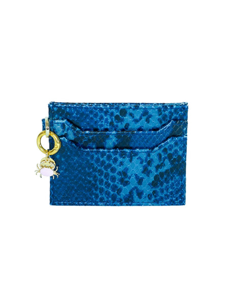 Kitty Card Holder - NAVY SNAKEPRINT