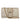 Beige handbag with gold chain strap on a white background