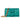 Teal handbag with gold chain on a white background