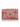 Pink handbag with scalloped edge and gold chain strap on a white background