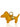 Orange dog-shaped keychain with a gold tag on a white background