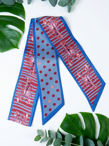 Fleur Kakasi x Elyse & i - Silk Twilly Scarf Lobster Spot
