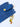 Blue glitter leather glasses case with charm adornment