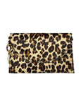 Elyse & i Bella Purse Scallop Leopard print clutch bag on a white background