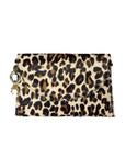 Elyse & i Bella Purse Scallop Leopard print clutch bag on a white background