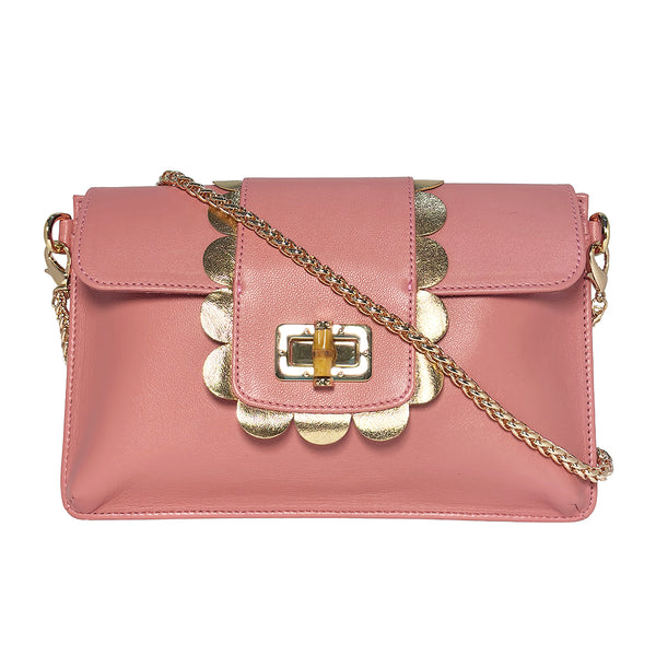 Finn Scallop Bamboo - Rose pink/gold