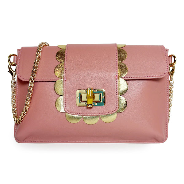 Finn Scallop Bamboo - Rose pink/gold