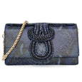 Nell Knot - Navy Snakeprint Calf Leather