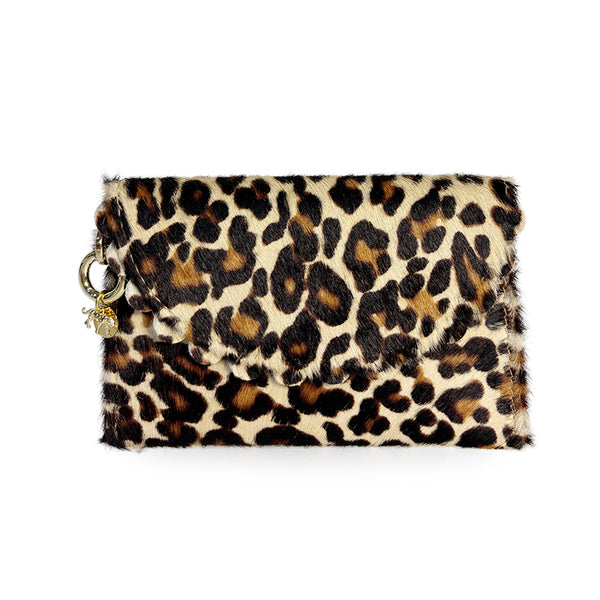 Bella Scallop Purse - Leopard Hair on calf