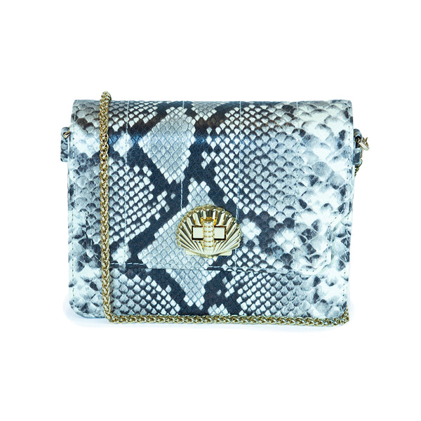 Otis Quilted Shell Shoulder Bag - Mono Snakeprint