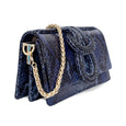 Nell Knot - Navy Snakeprint Calf Leather