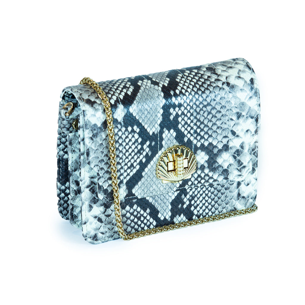 Otis Quilted Shell Shoulder Bag - Mono Snakeprint