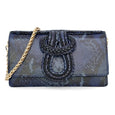 Nell Knot - Navy Snakeprint Calf Leather