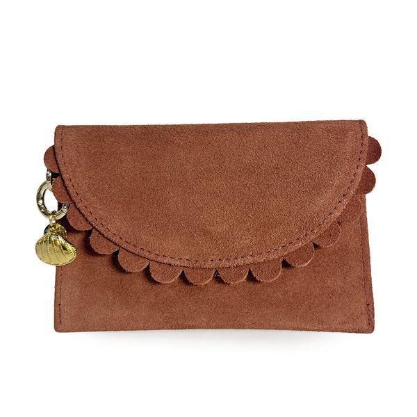 Bella Scallop Purse - Terracotta Suede
