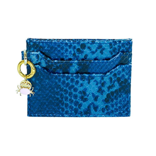 Kitty Card Holder - NAVY SNAKEPRINT