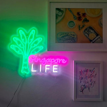 Neon Nook Traveller's Palm 'Singapore Life'  LED sign