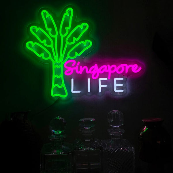 Traveller's Palm 'Singapore Life'  Neon Sign - PRE-ORDER