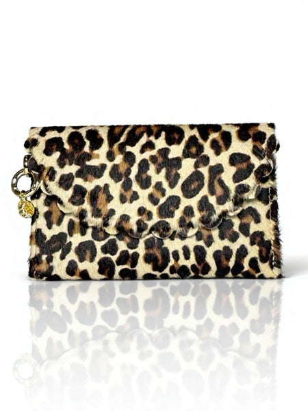 Bella Scallop Purse - Leopard Hair on calf