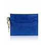 Blue cardholder with keychain on a white background