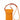 Orange crossbody bag with scalloped edge on a white background