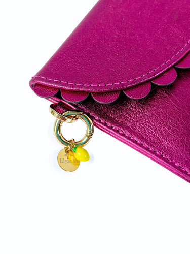 Bella Scallop Purse - Hot Pink Metallic