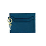 black Elyse & i leather cardholder with a keychain on a white background