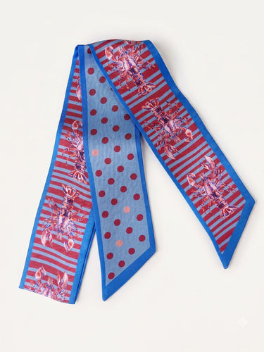 Fleur Kakasi x Elyse & i - Silk Twilly Scarf Lobster Spot