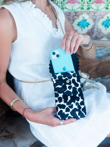 Polly Scallop Phone Bag - Cowprint
