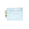 Light blue cardholder with a keychain on a white background