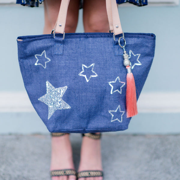 Louis Tote - Navy Silver Stars